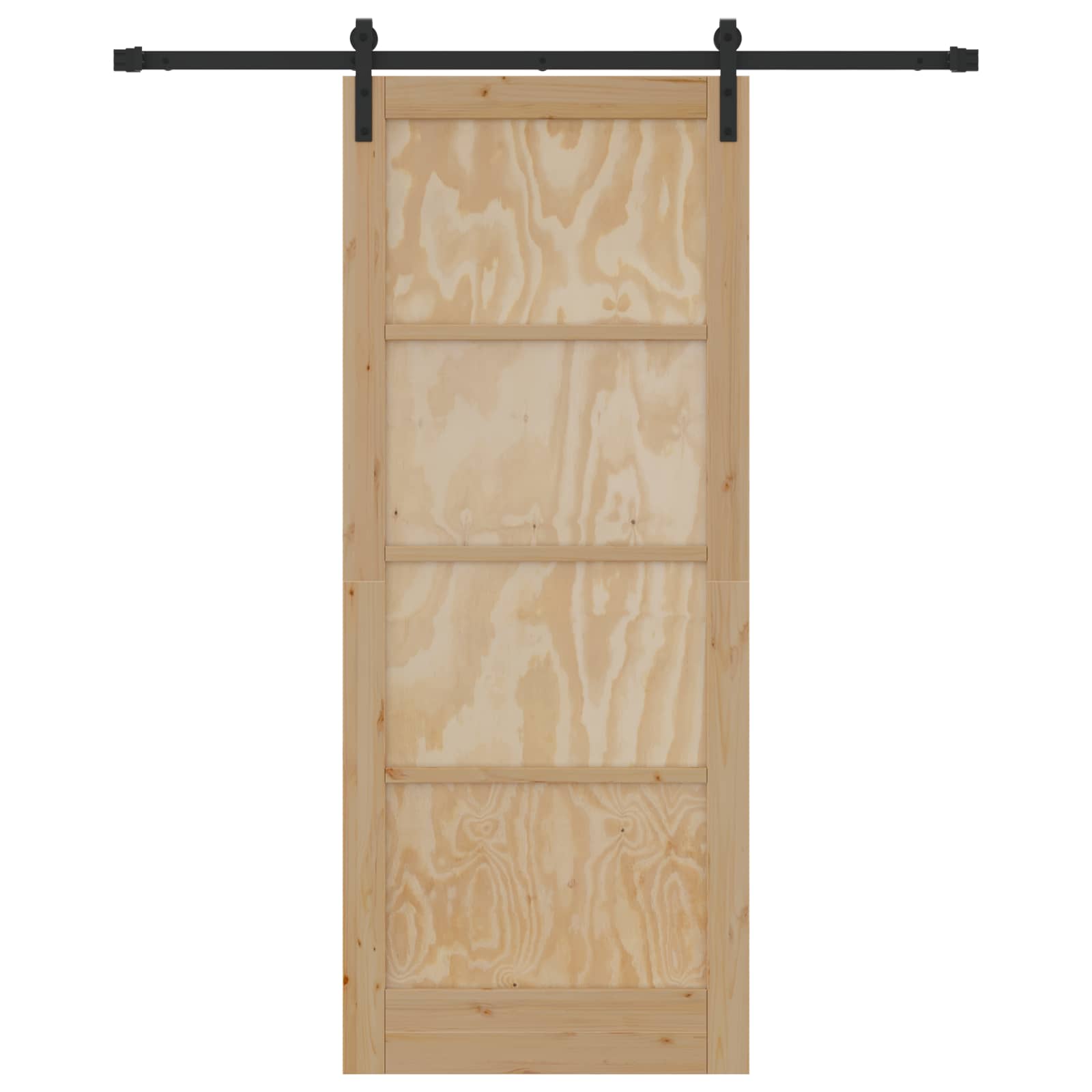 Schiebetür Natürlich und Schwarz 86 x 211 cm