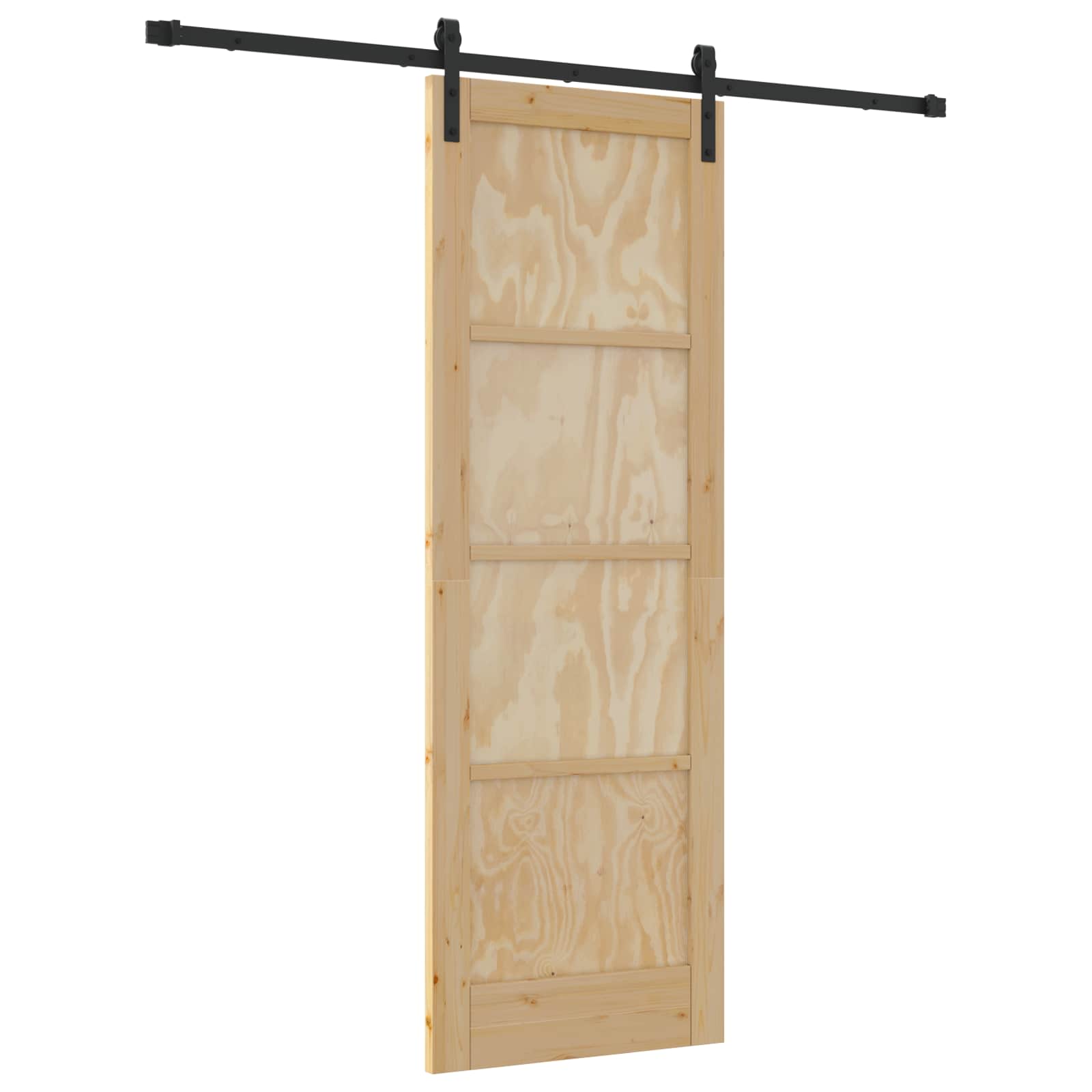 Schiebetür Natürlich und Schwarz 73,5 x 211 cm
