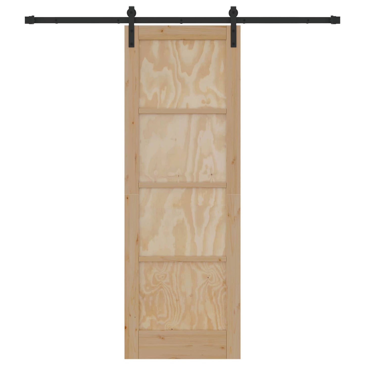 Schiebetür Natürlich und Schwarz 73,5 x 211 cm