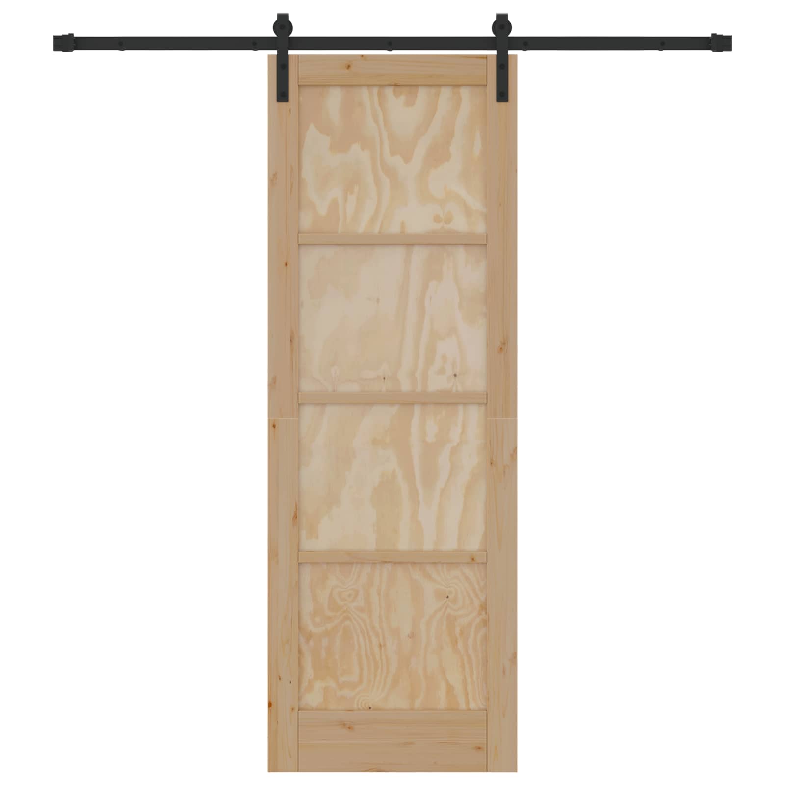 Schiebetür Natürlich und Schwarz 73,5 x 211 cm