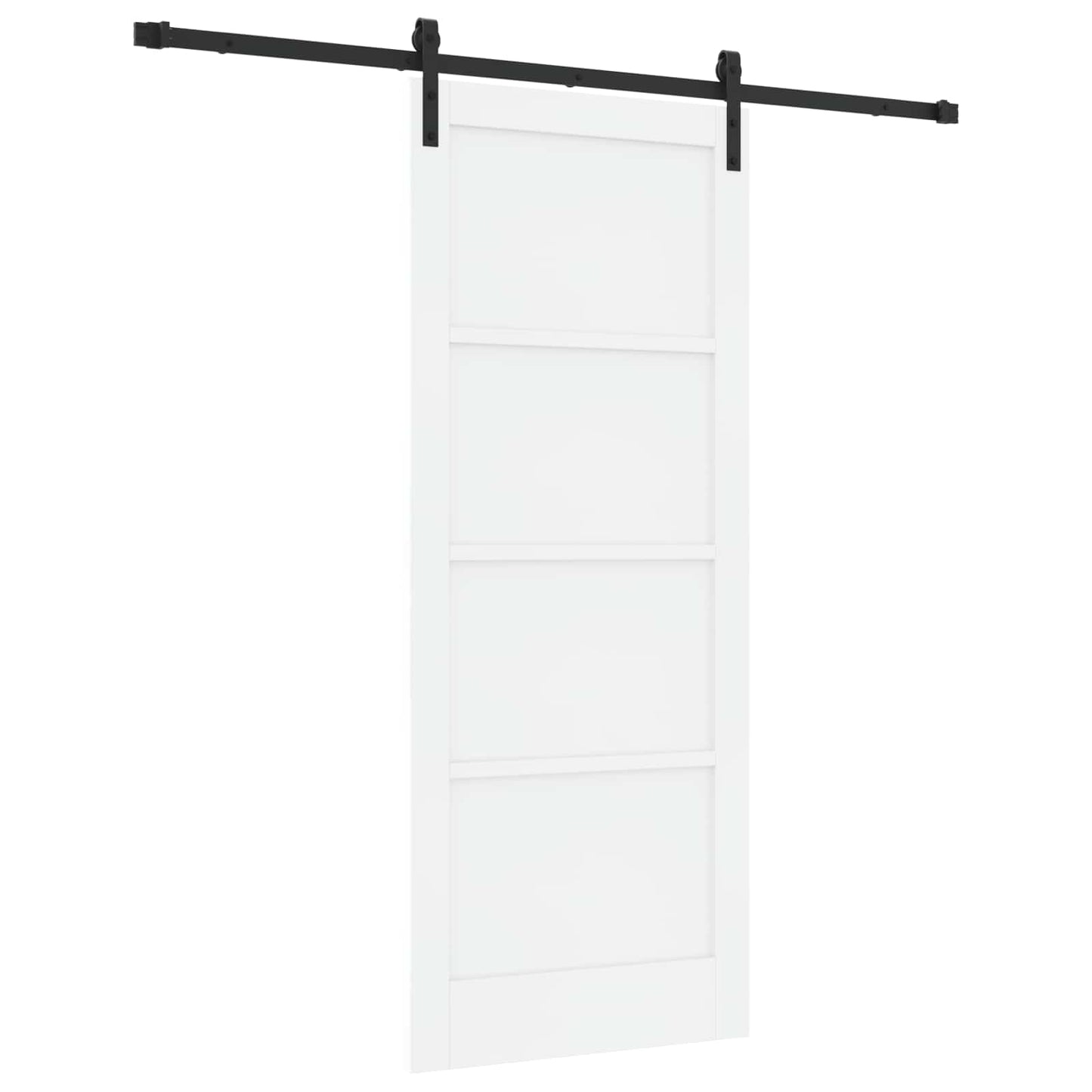 Schiebetür Weiß und Schwarz 83 x 202 cm Massives Kiefernholz