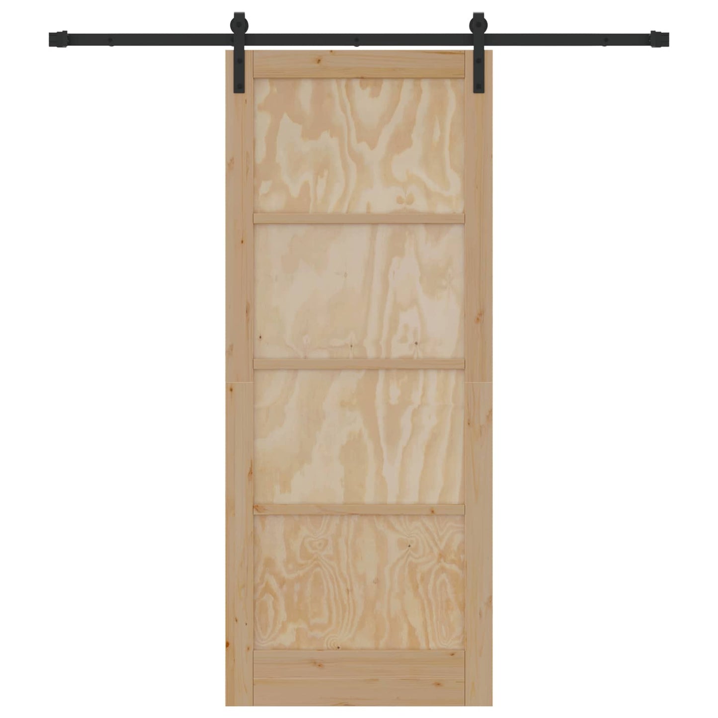 Schiebetür Natürlich und Schwarz 86 x 211 cm