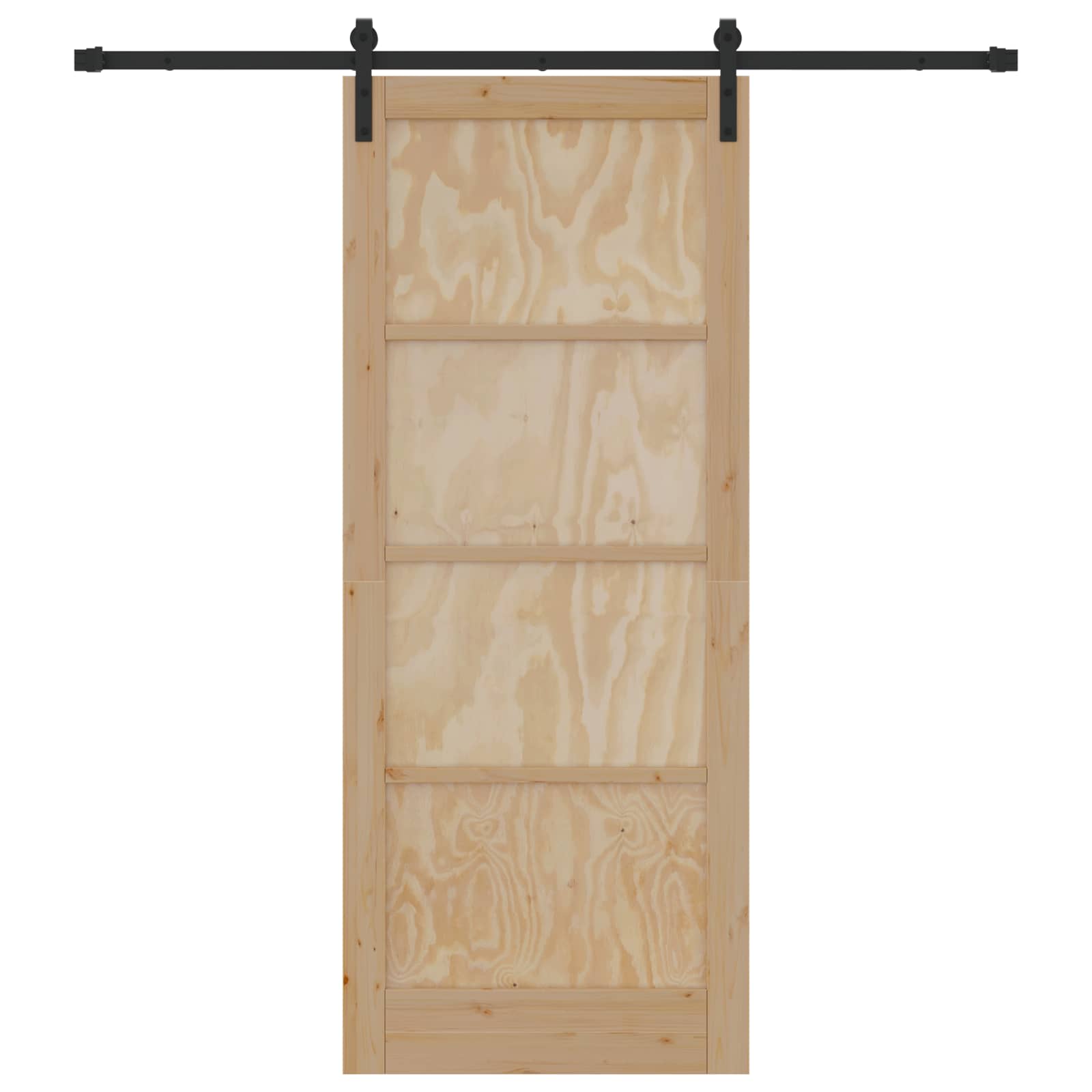 Schiebetür Natürlich und Schwarz 86 x 211 cm