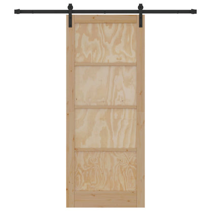 Schiebetür Natürlich und Schwarz 86 x 211 cm