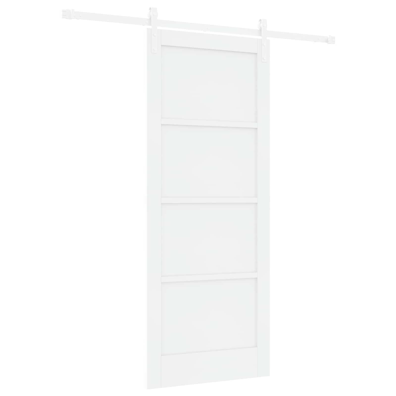 Schiebetür Weiß 83 x 202 cm Massives Kiefernholz