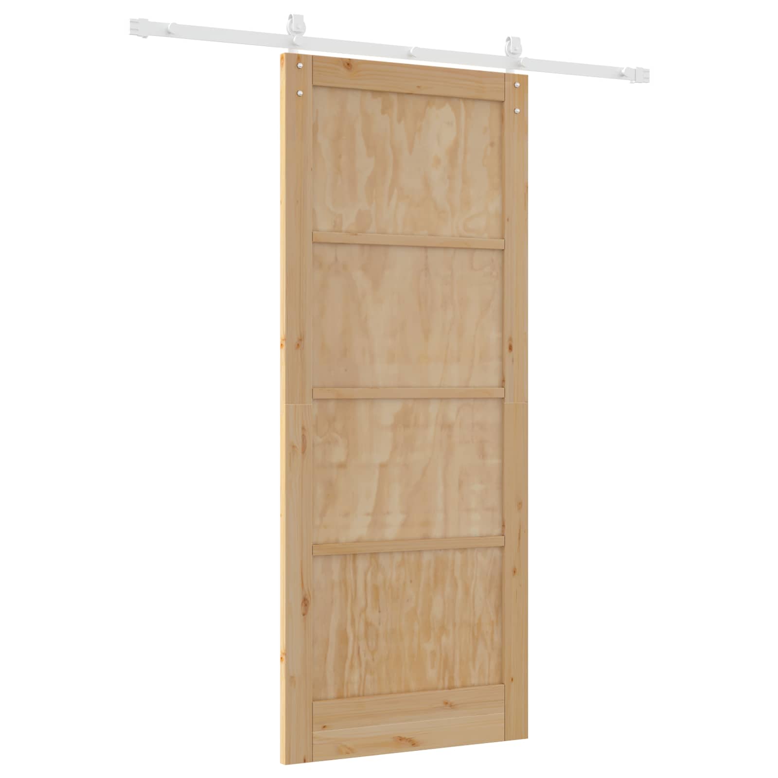 Schiebetür Natürlich und Weiß 86 x 211 cm Massives Kiefernholz