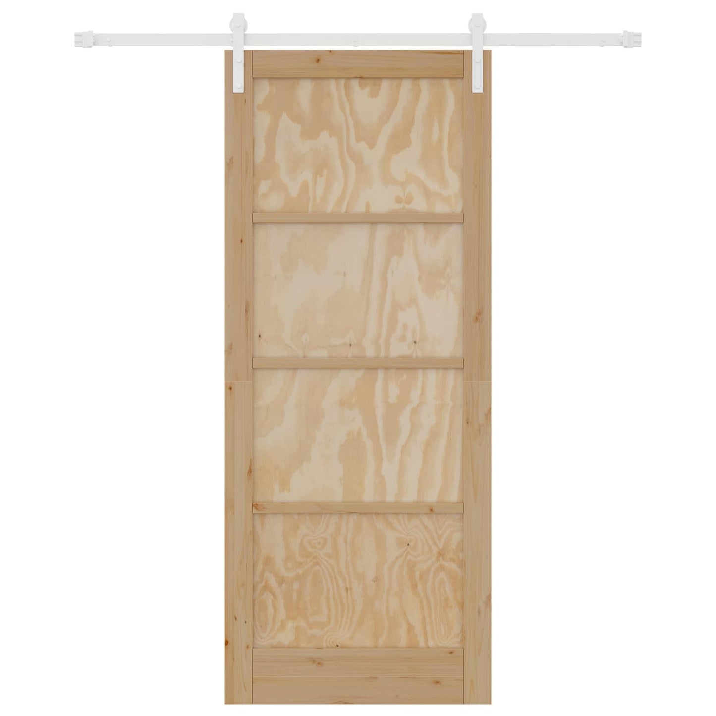 Schiebetür Natürlich und Weiß 86 x 211 cm Massives Kiefernholz