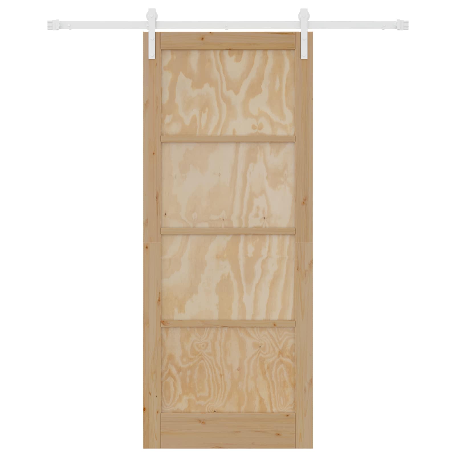 Schiebetür Natürlich und Weiß 86 x 211 cm Massives Kiefernholz
