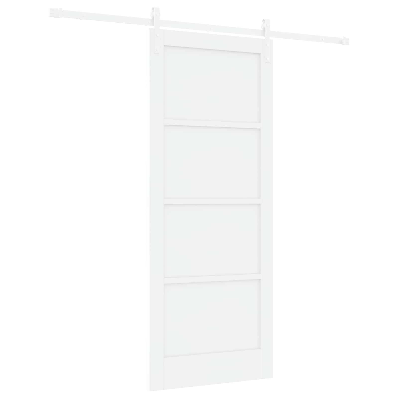Schiebetür Weiß 83 x 202 cm Massives Kiefernholz