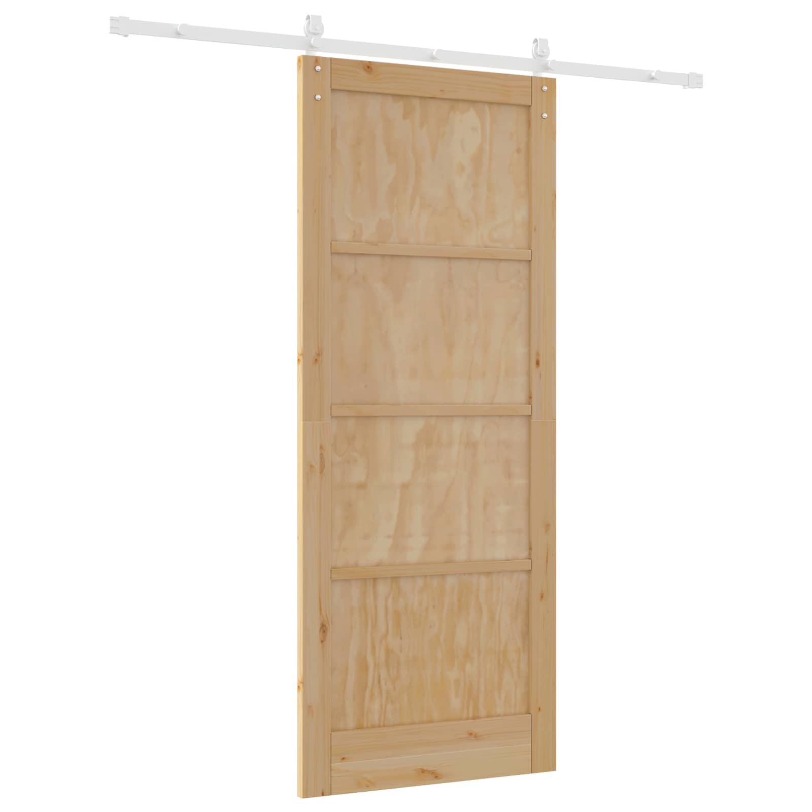 Schiebetür Natürlich und Weiß 86 x 211 cm Massives Kiefernholz