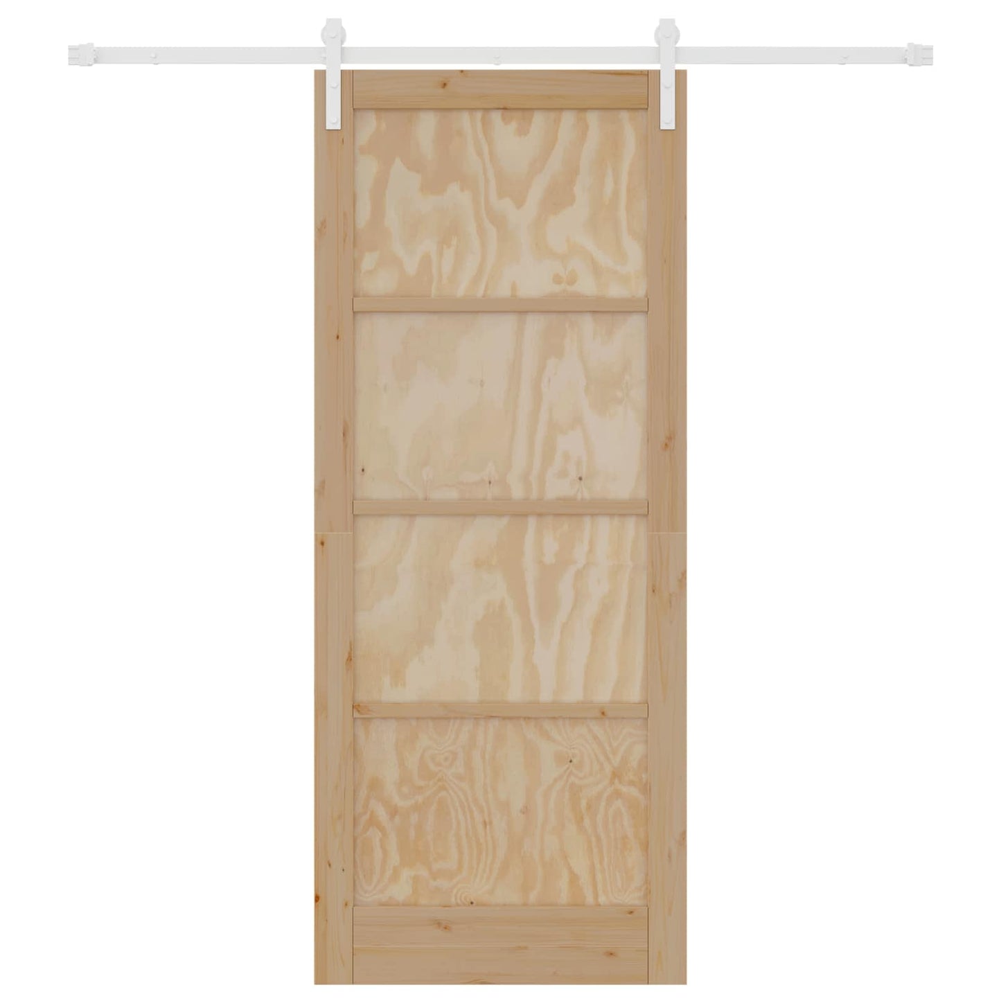 Schiebetür Natürlich und Weiß 86 x 211 cm Massives Kiefernholz