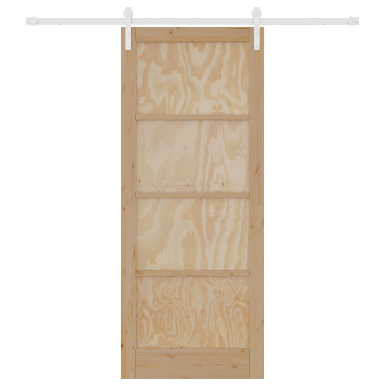 Schiebetür Natürlich und Weiß 86 x 211 cm Massives Kiefernholz