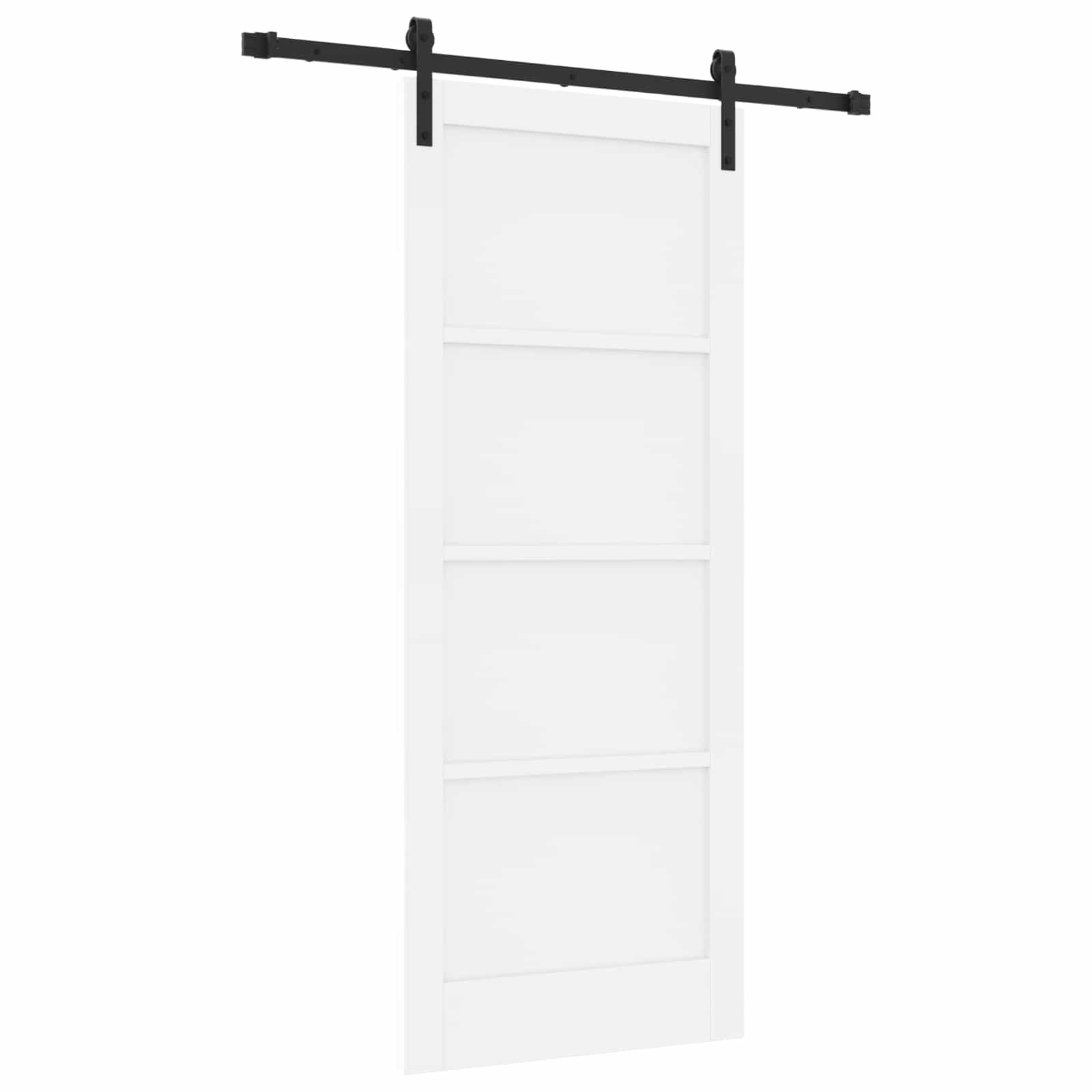 Schiebetür Weiß 83 x 202 cm Massives Kiefernholz