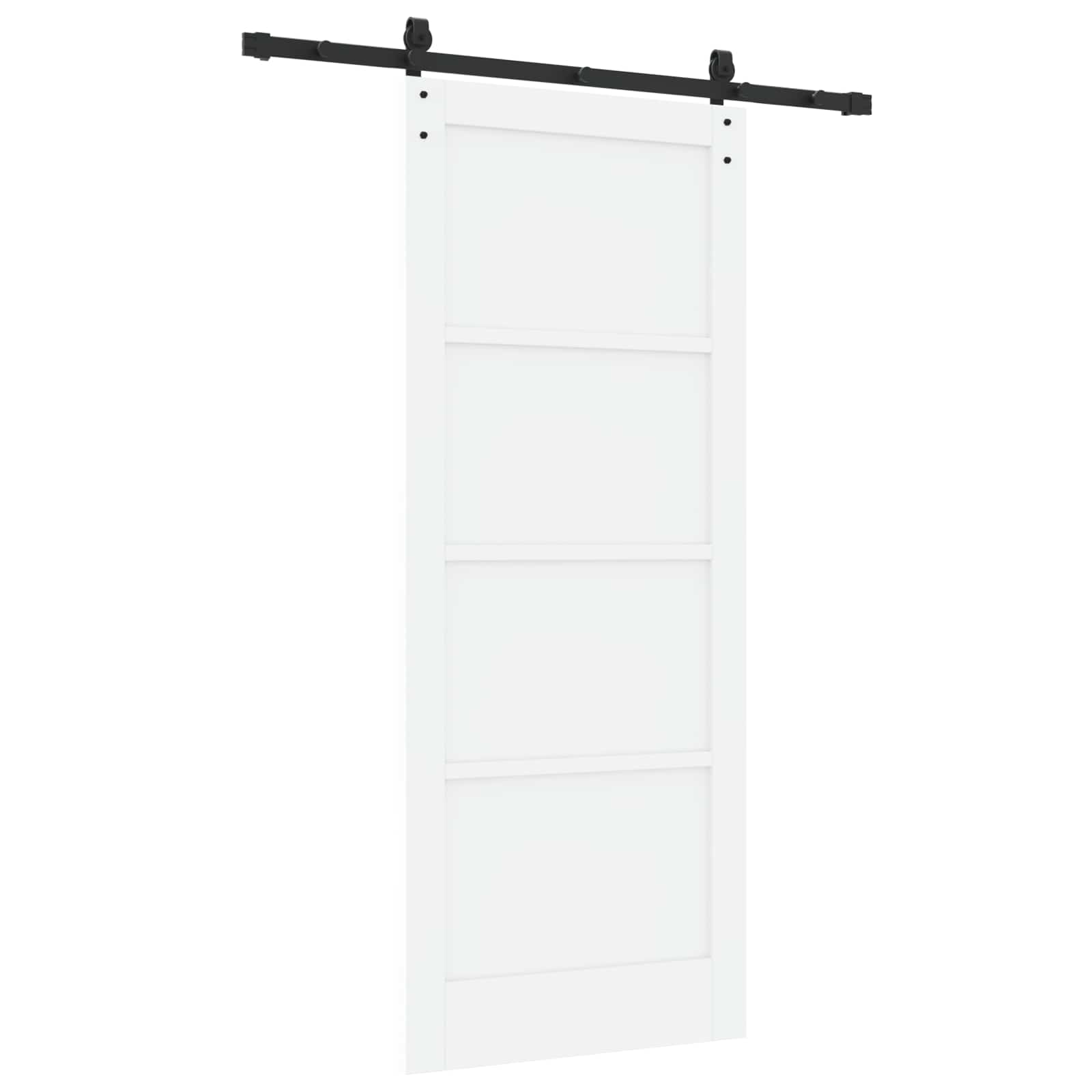 Schiebetür Weiß 83 x 202 cm Massives Kiefernholz