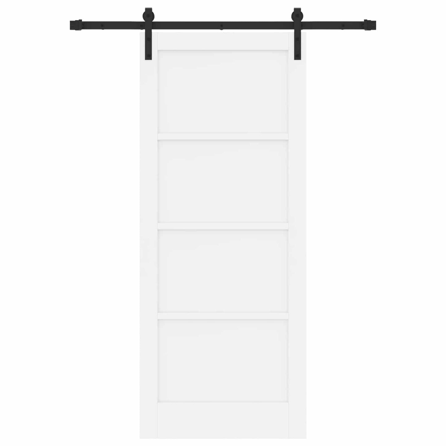 Schiebetür Weiß 83 x 202 cm Massives Kiefernholz