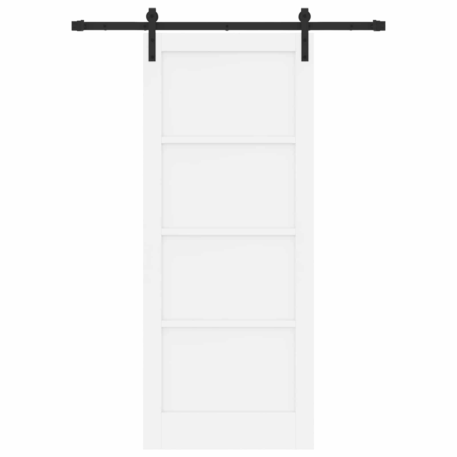 Schiebetür Weiß 83 x 202 cm Massives Kiefernholz