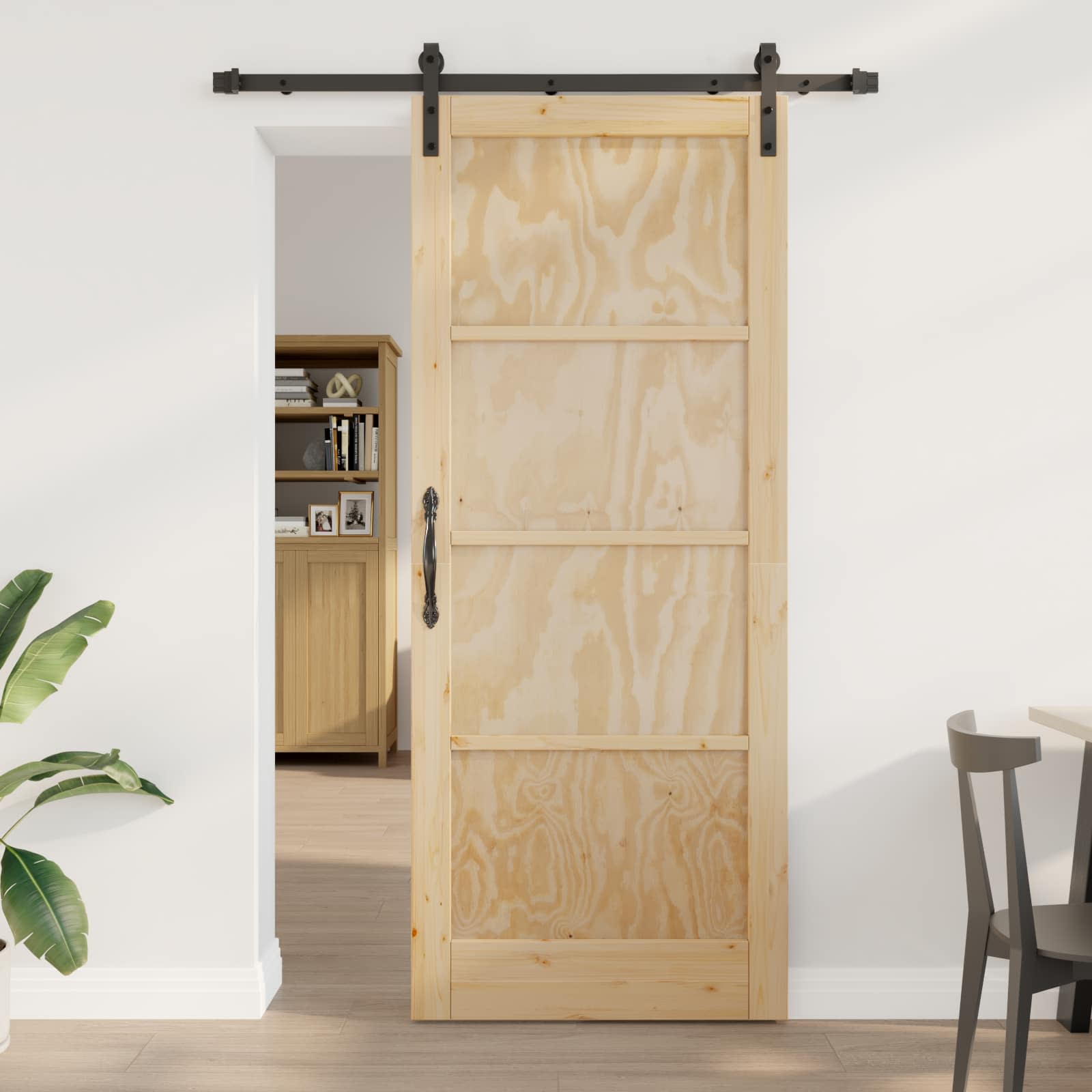 Schiebetür Natur 86 x 211 cm Massives Kiefernholz