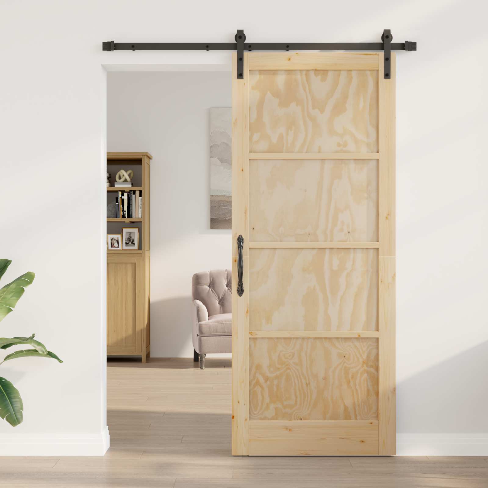 Schiebetür Natur 86 x 211 cm Massives Kiefernholz