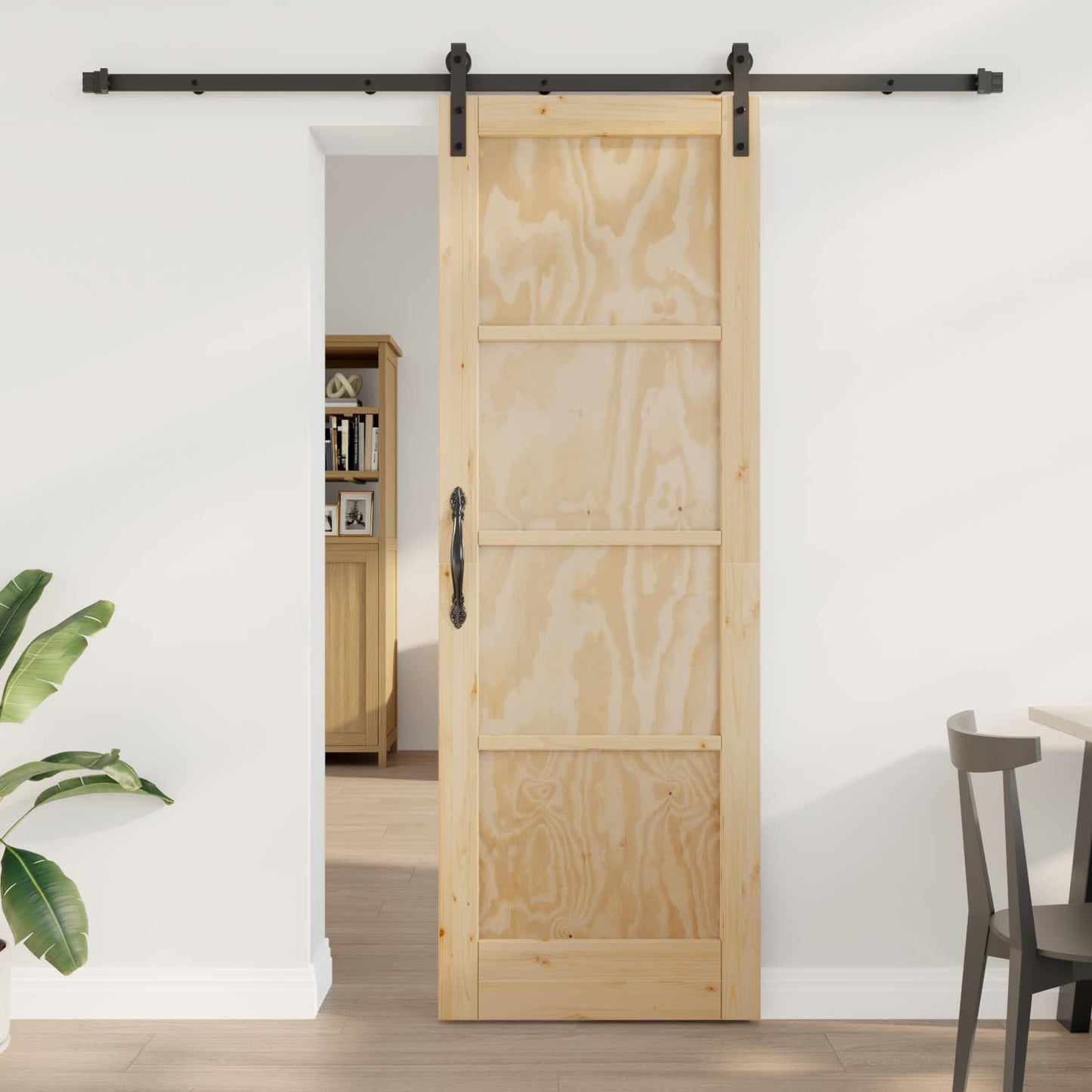 Schiebetür Natur 73,5 x 211 cm Massives Kiefernholz