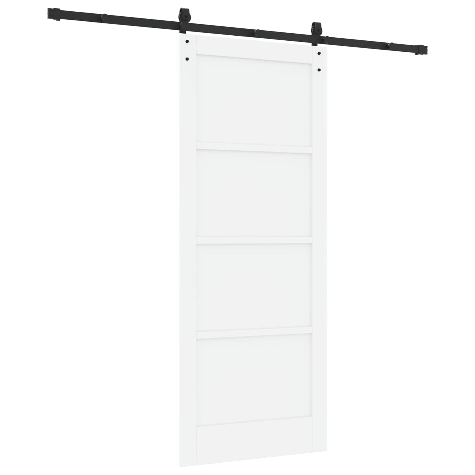 Schiebetür Weiß 83 x 202 cm Massives Kiefernholz