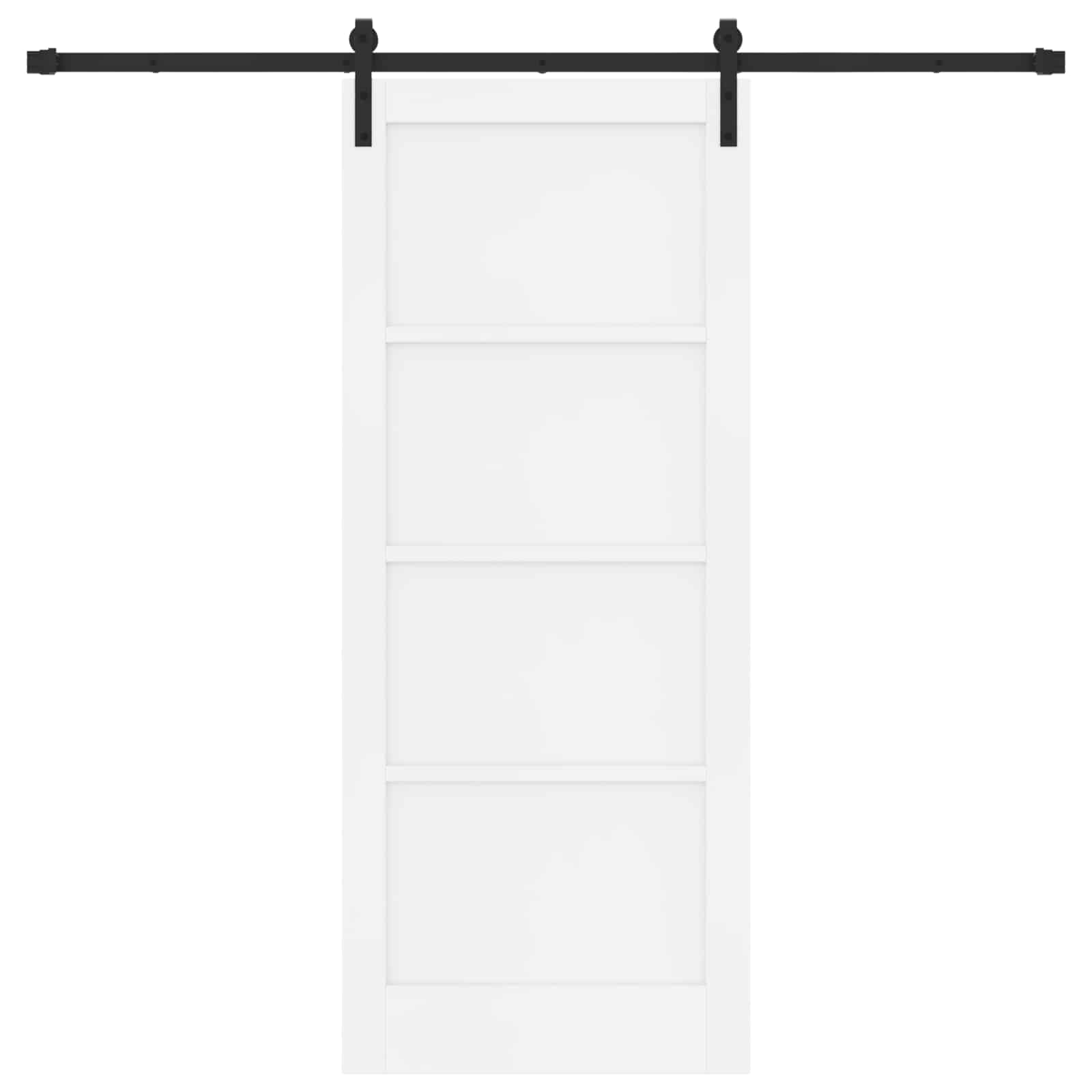 Schiebetür Weiß 83 x 202 cm Massives Kiefernholz