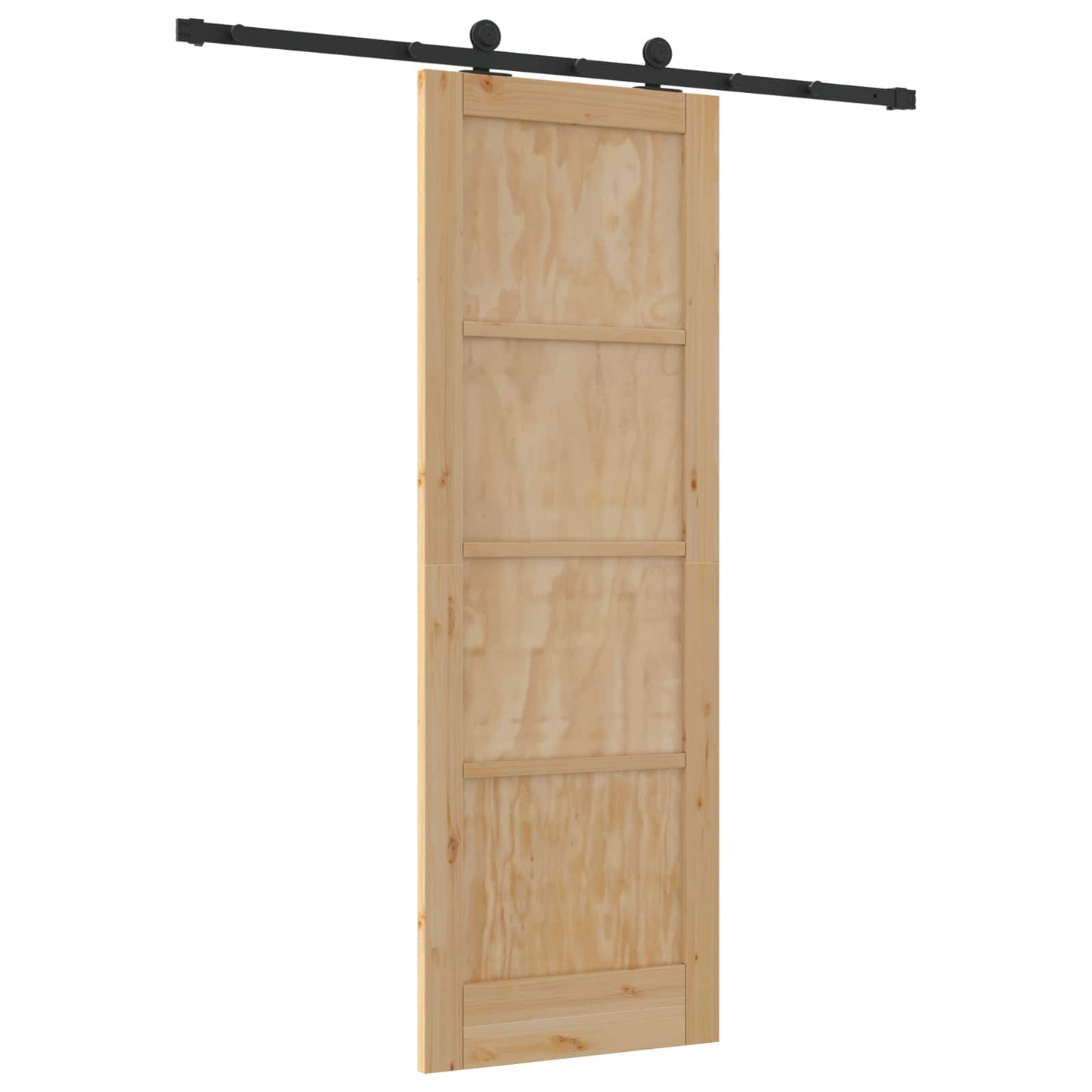 Schiebetür Natürlich und Schwarz 73,5 x 211 cm