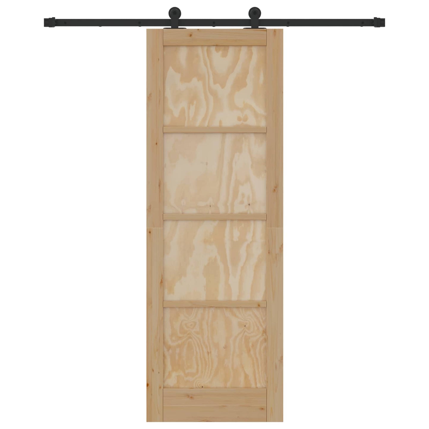 Schiebetür Natürlich und Schwarz 73,5 x 211 cm
