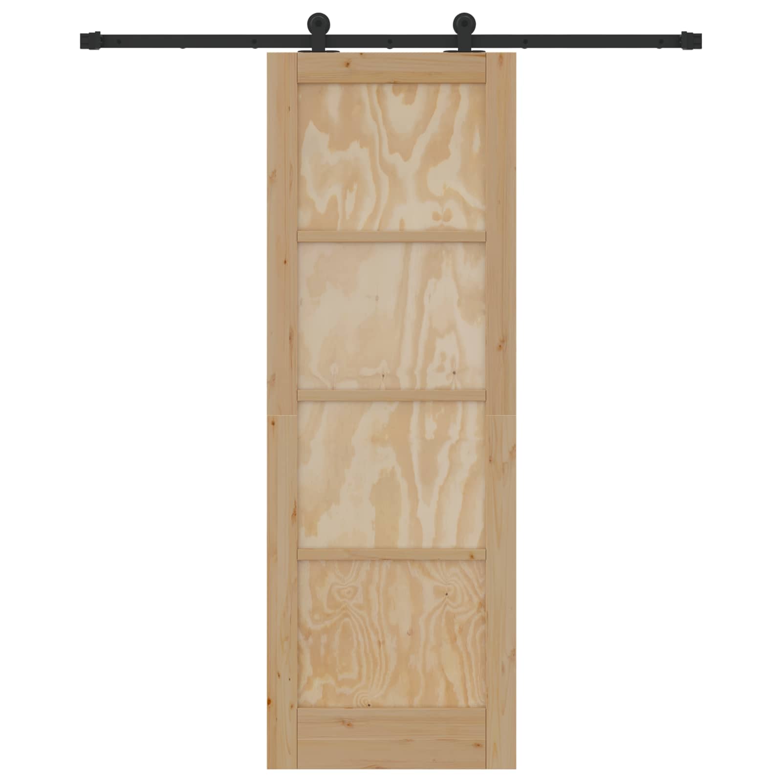Schiebetür Natürlich und Schwarz 73,5 x 211 cm