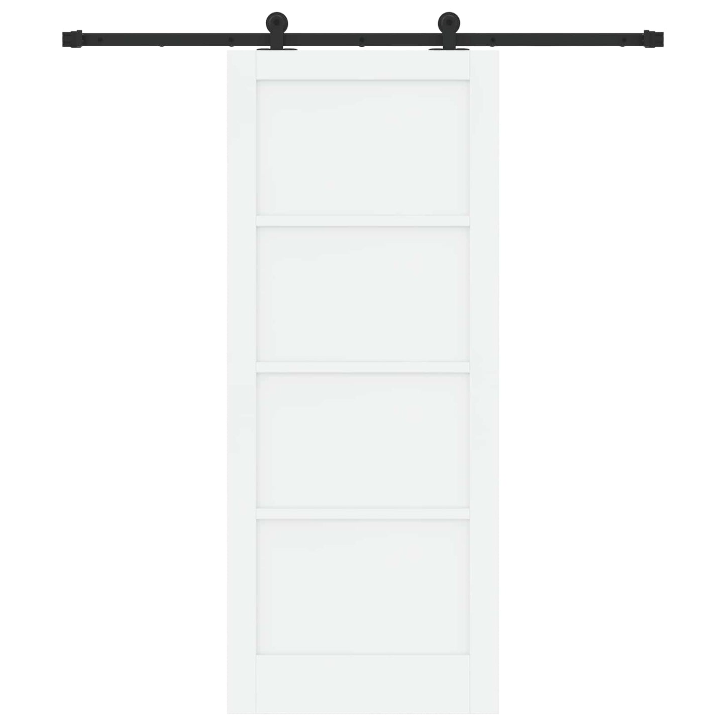 Schiebetür Weiß und Schwarz 83 x 202 cm Massives Kiefernholz