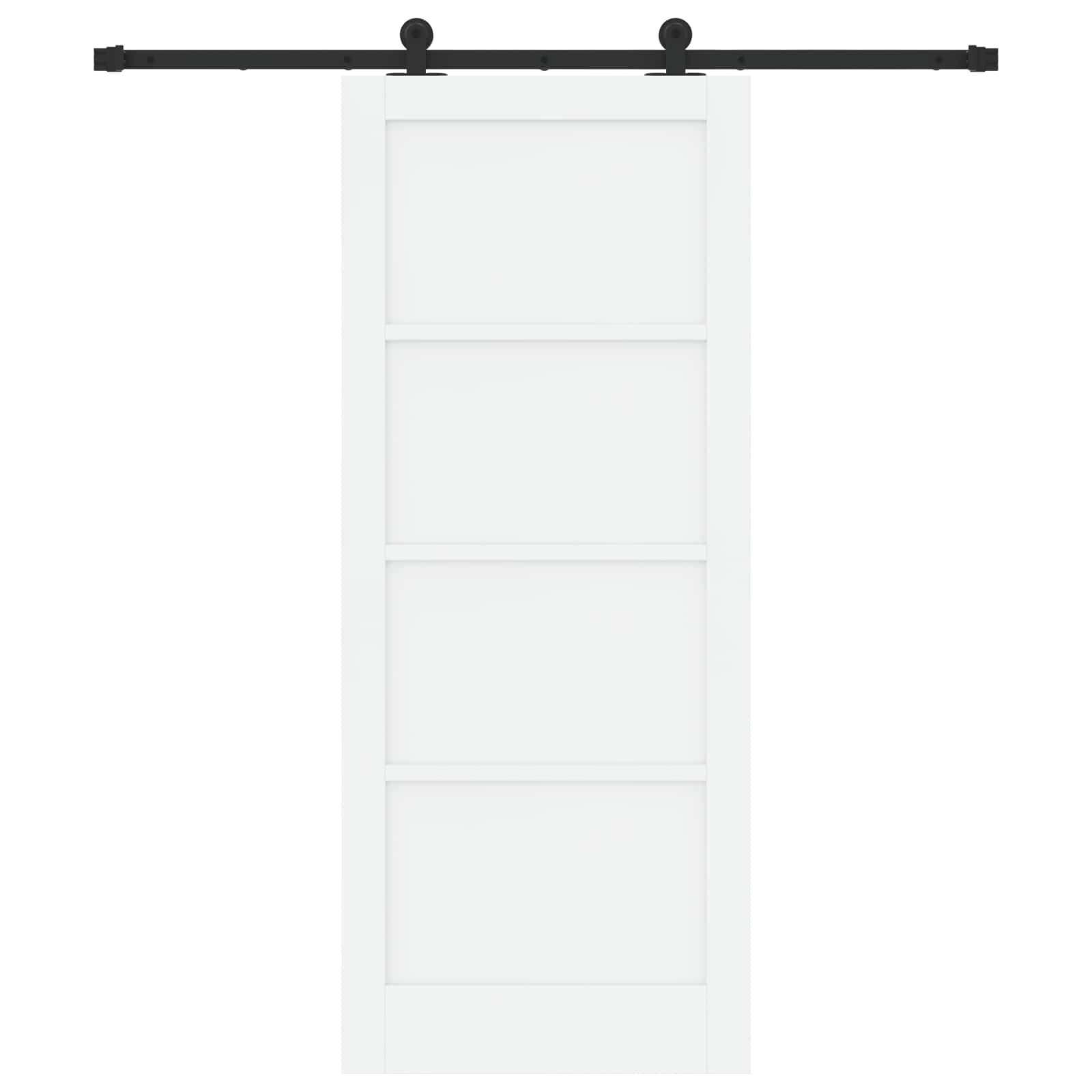 Schiebetür Weiß und Schwarz 83 x 202 cm Massives Kiefernholz