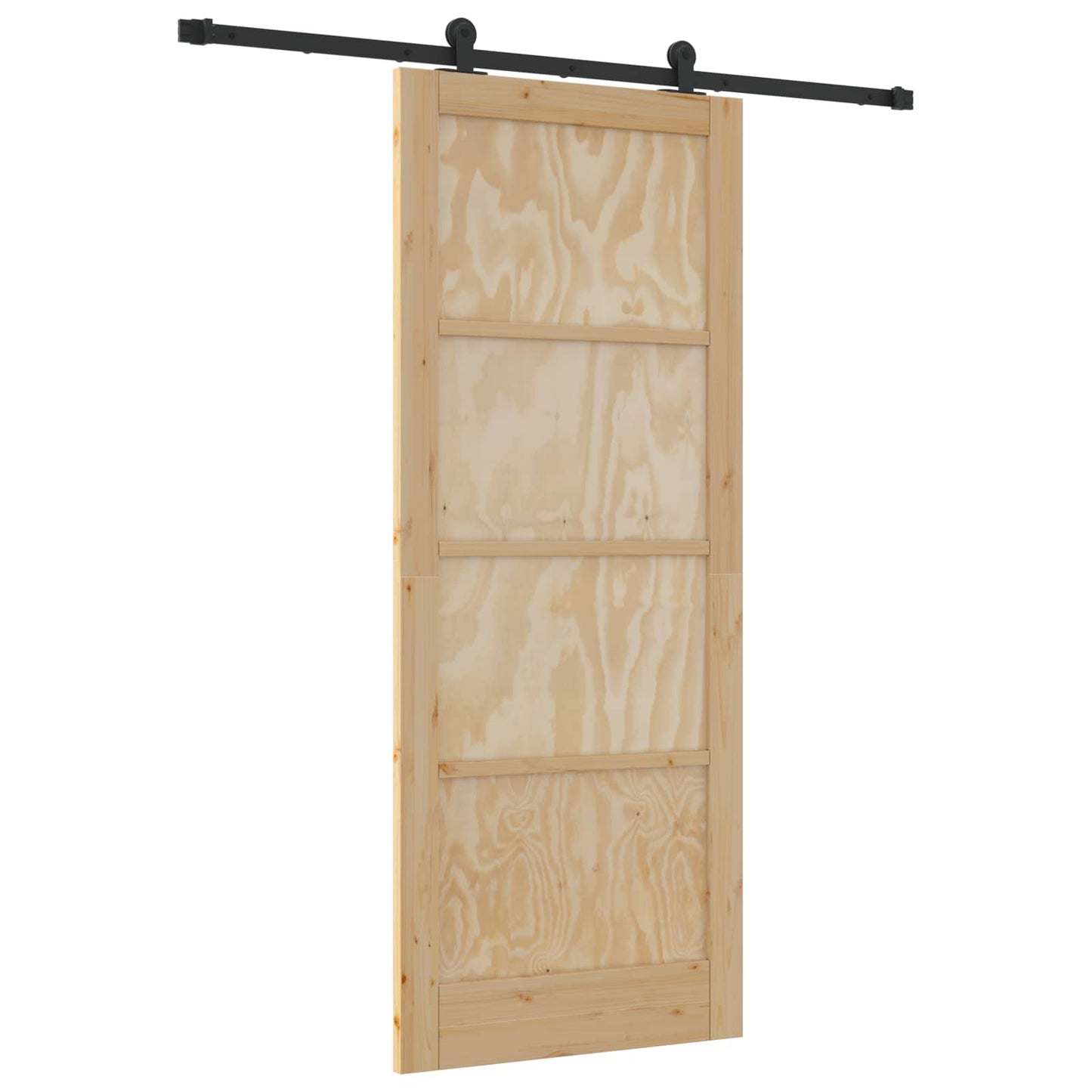 Schiebetür Natürlich und Schwarz 86 x 211 cm