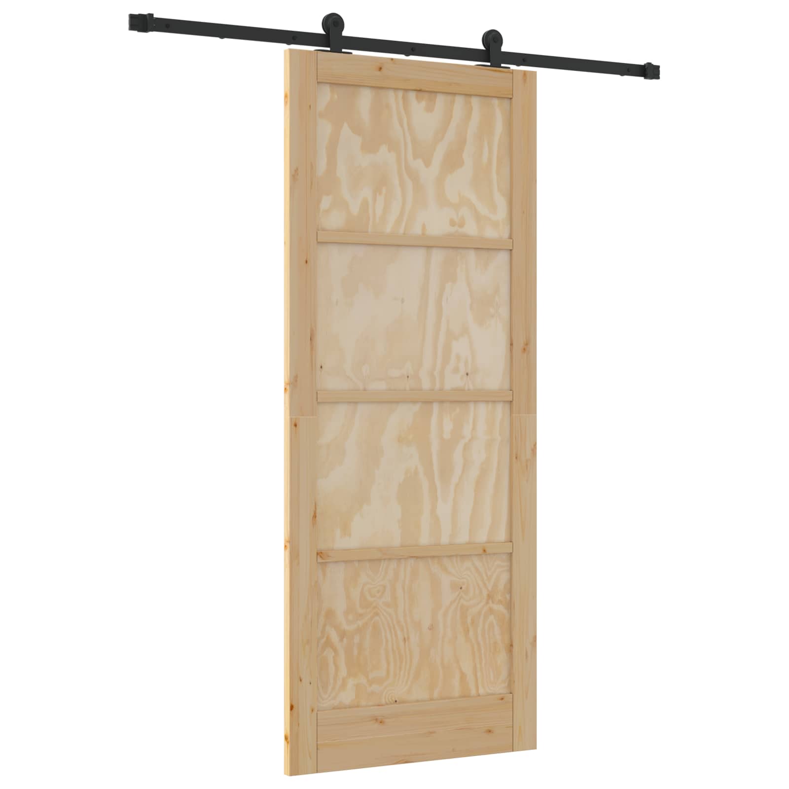 Schiebetür Natürlich und Schwarz 86 x 211 cm