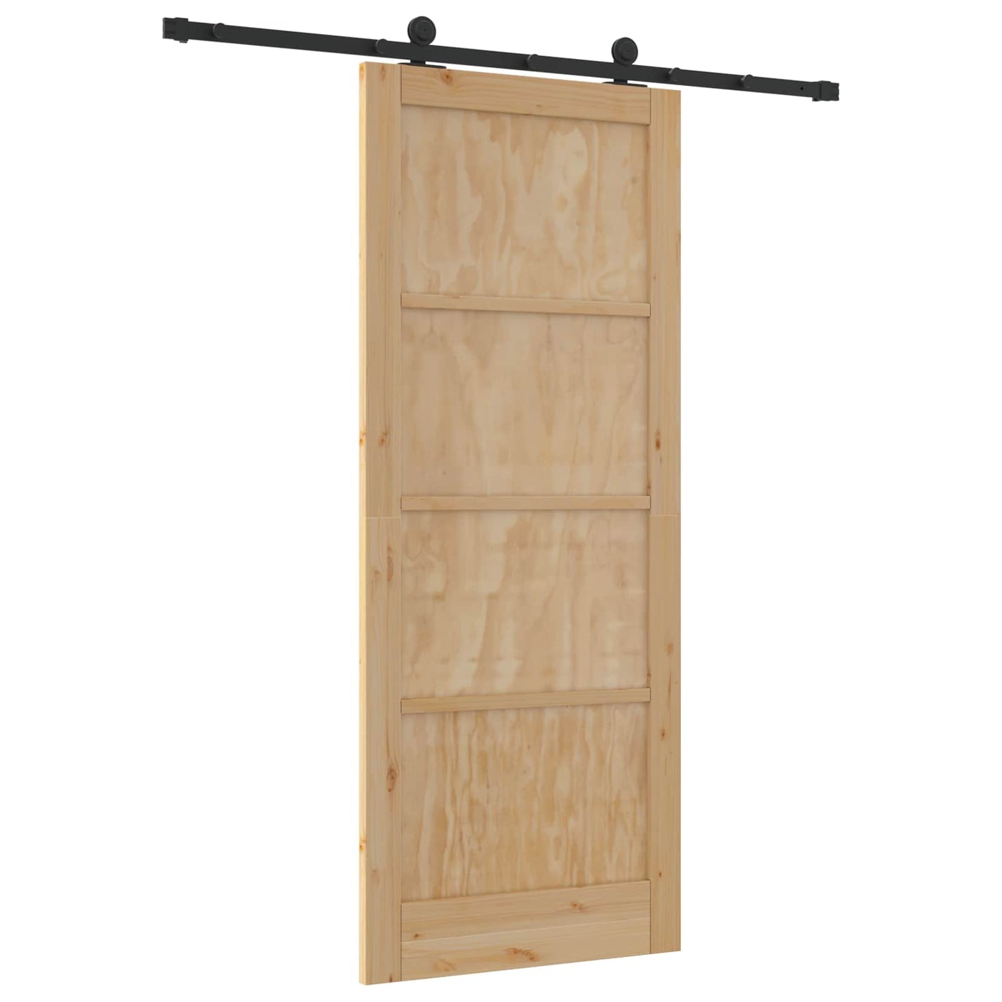 Schiebetür Natürlich und Schwarz 86 x 211 cm
