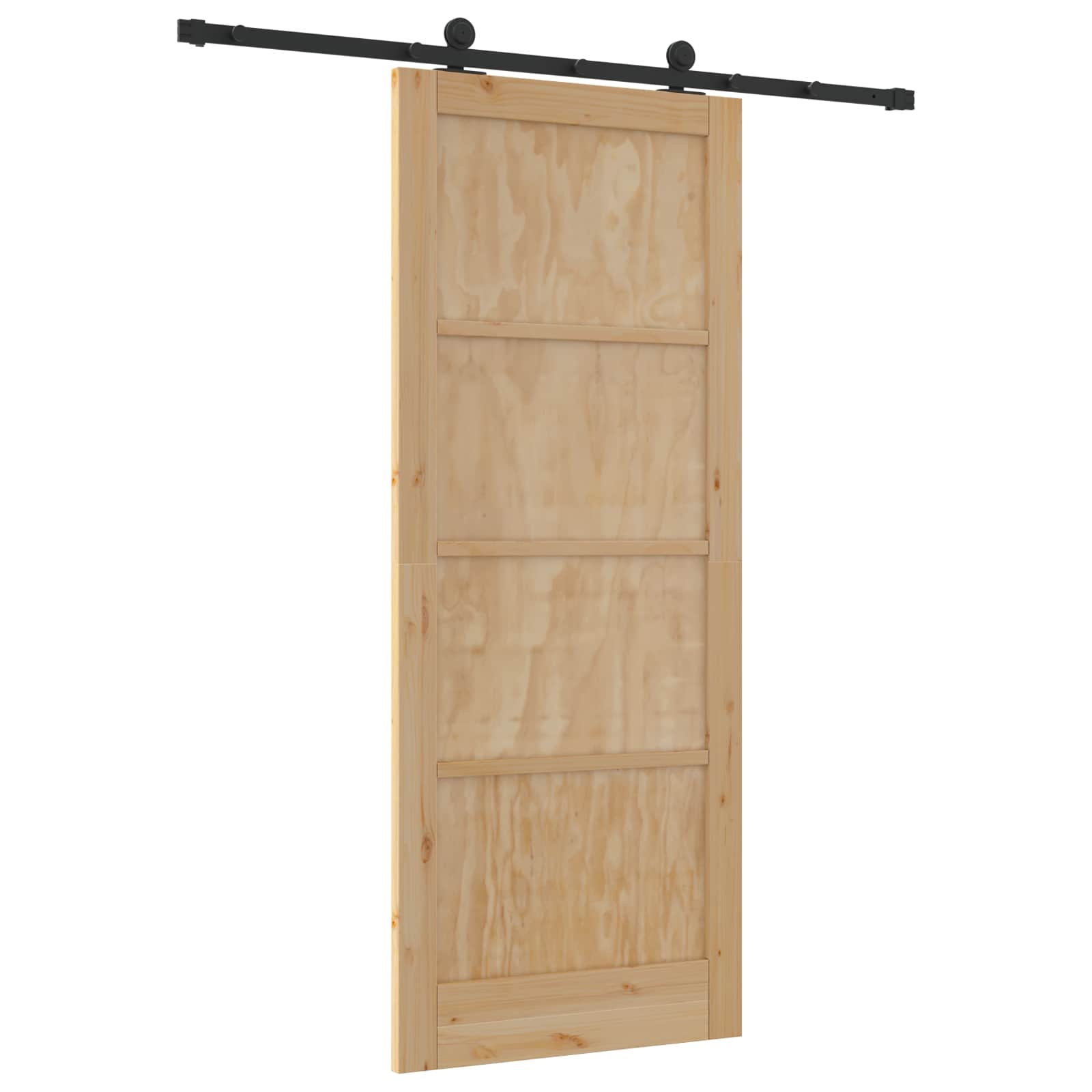 Schiebetür Natürlich und Schwarz 86 x 211 cm