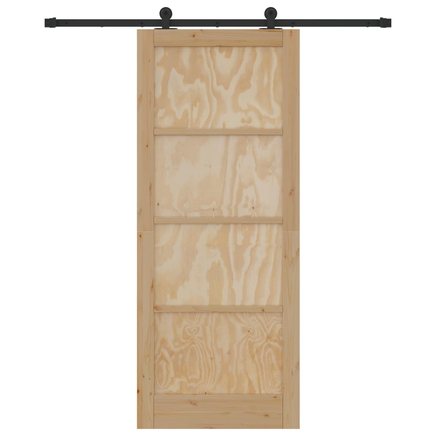 Schiebetür Natürlich und Schwarz 86 x 211 cm