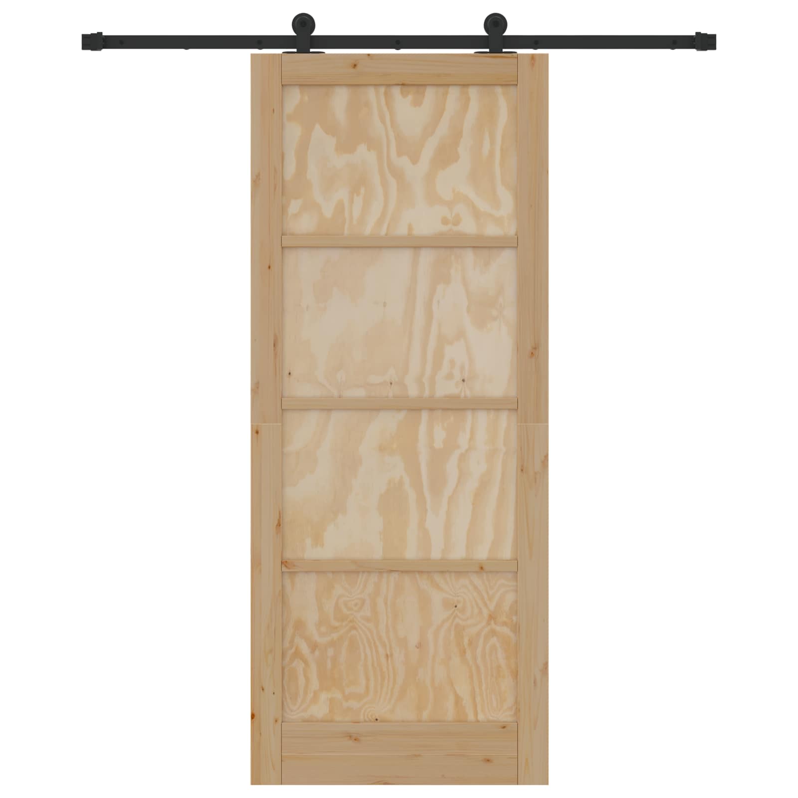 Schiebetür Natürlich und Schwarz 86 x 211 cm