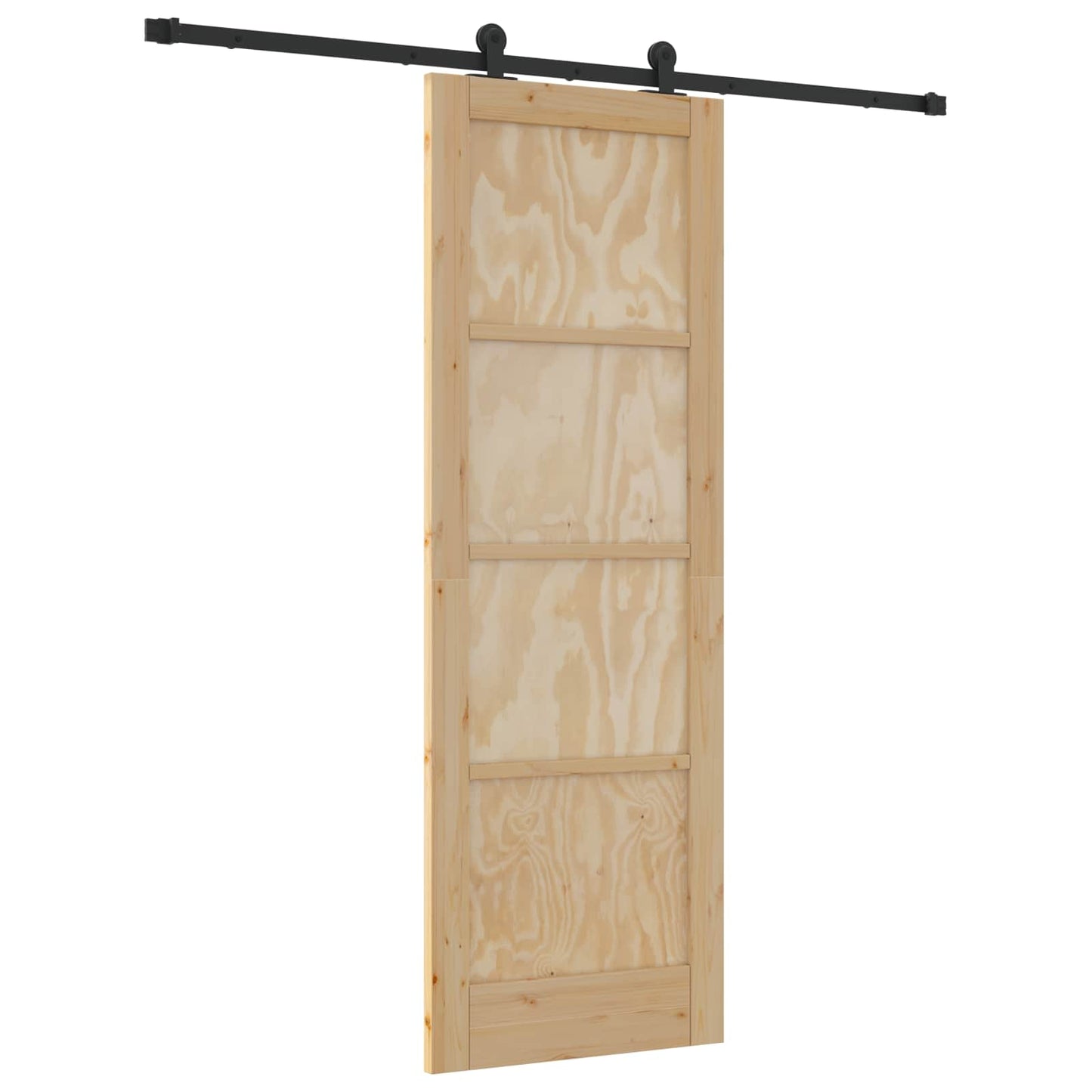 Schiebetür Natürlich und Schwarz 73,5 x 211 cm