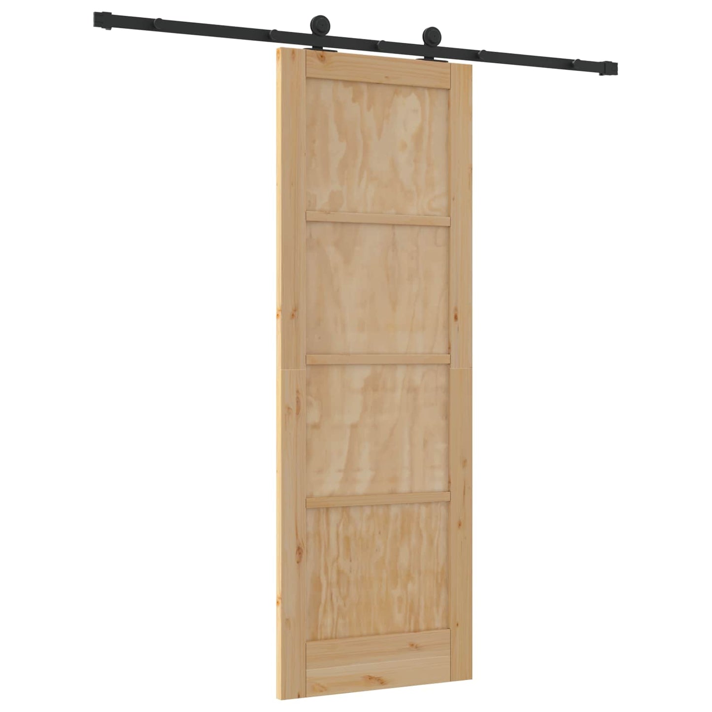 Schiebetür Natürlich und Schwarz 73,5 x 211 cm