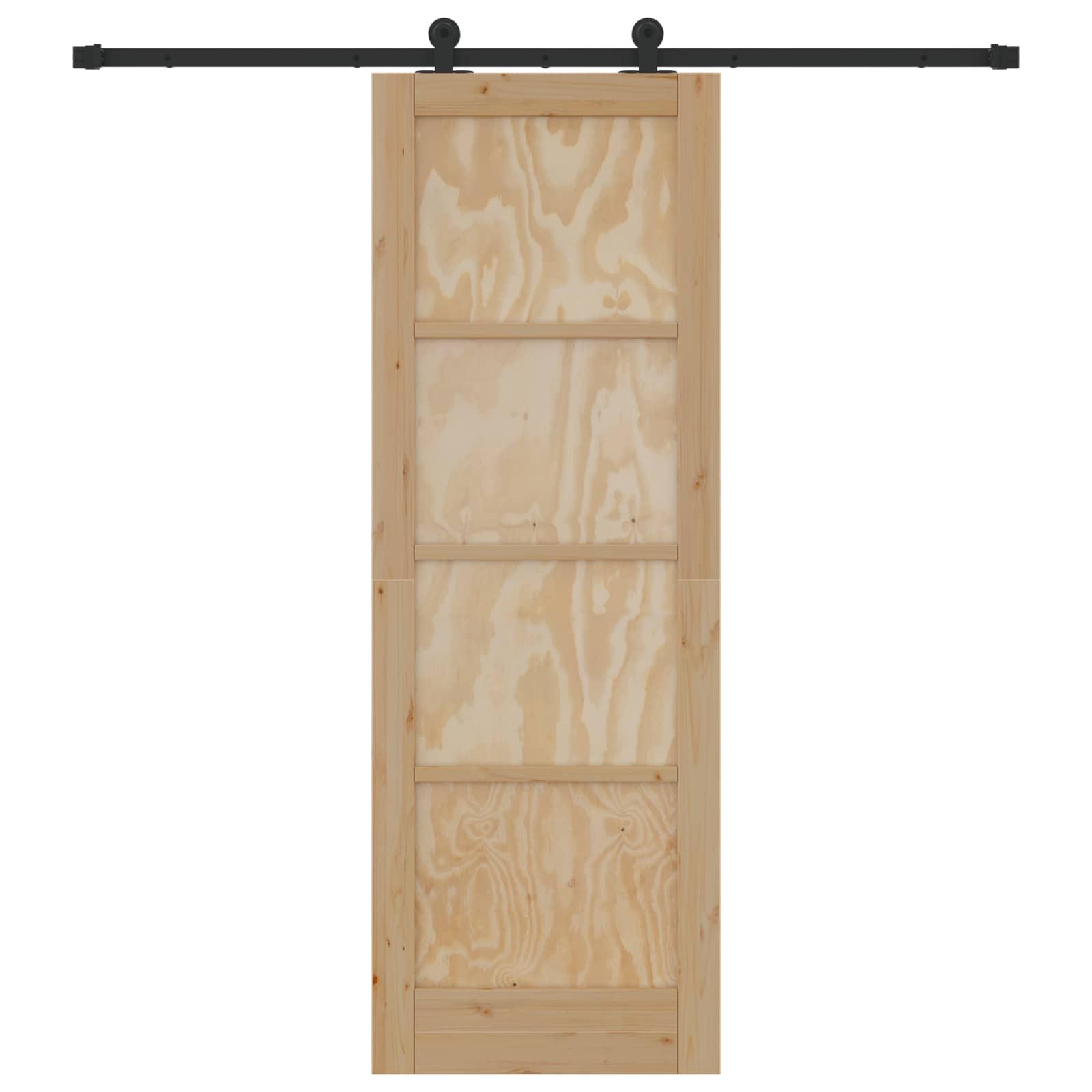 Schiebetür Natürlich und Schwarz 73,5 x 211 cm
