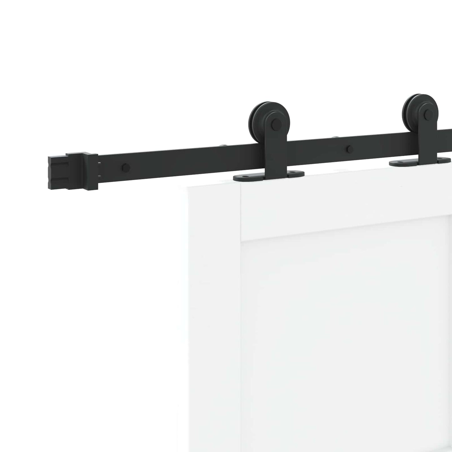 Schiebetür Weiß und Schwarz 83 x 202 cm Massives Kiefernholz
