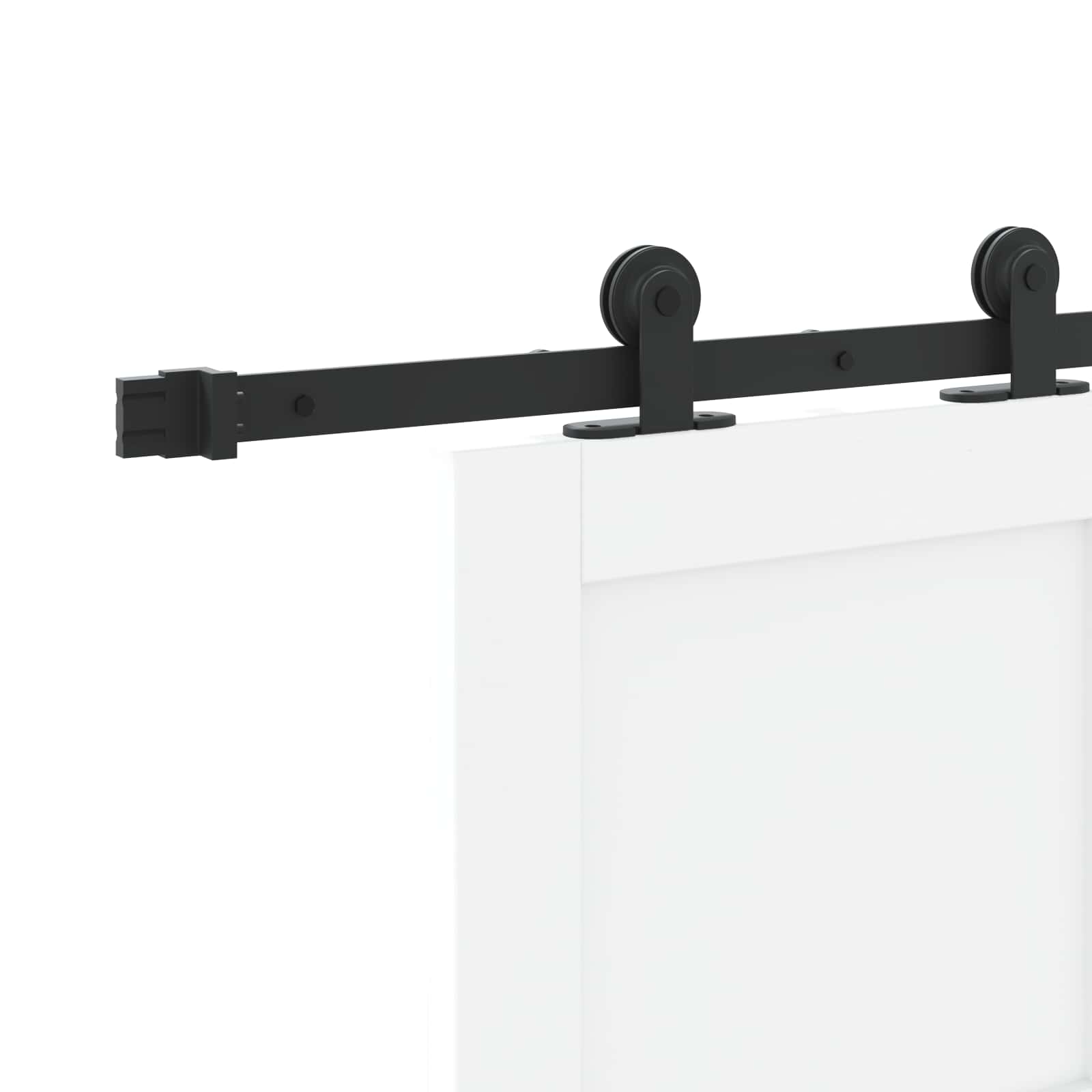 Schiebetür Weiß und Schwarz 83 x 202 cm Massives Kiefernholz