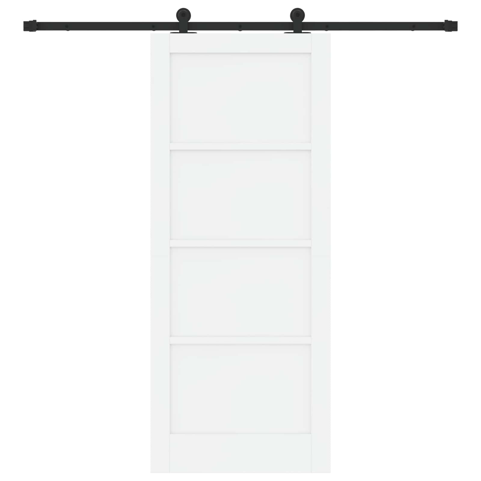 Schiebetür Weiß und Schwarz 83 x 202 cm Massives Kiefernholz