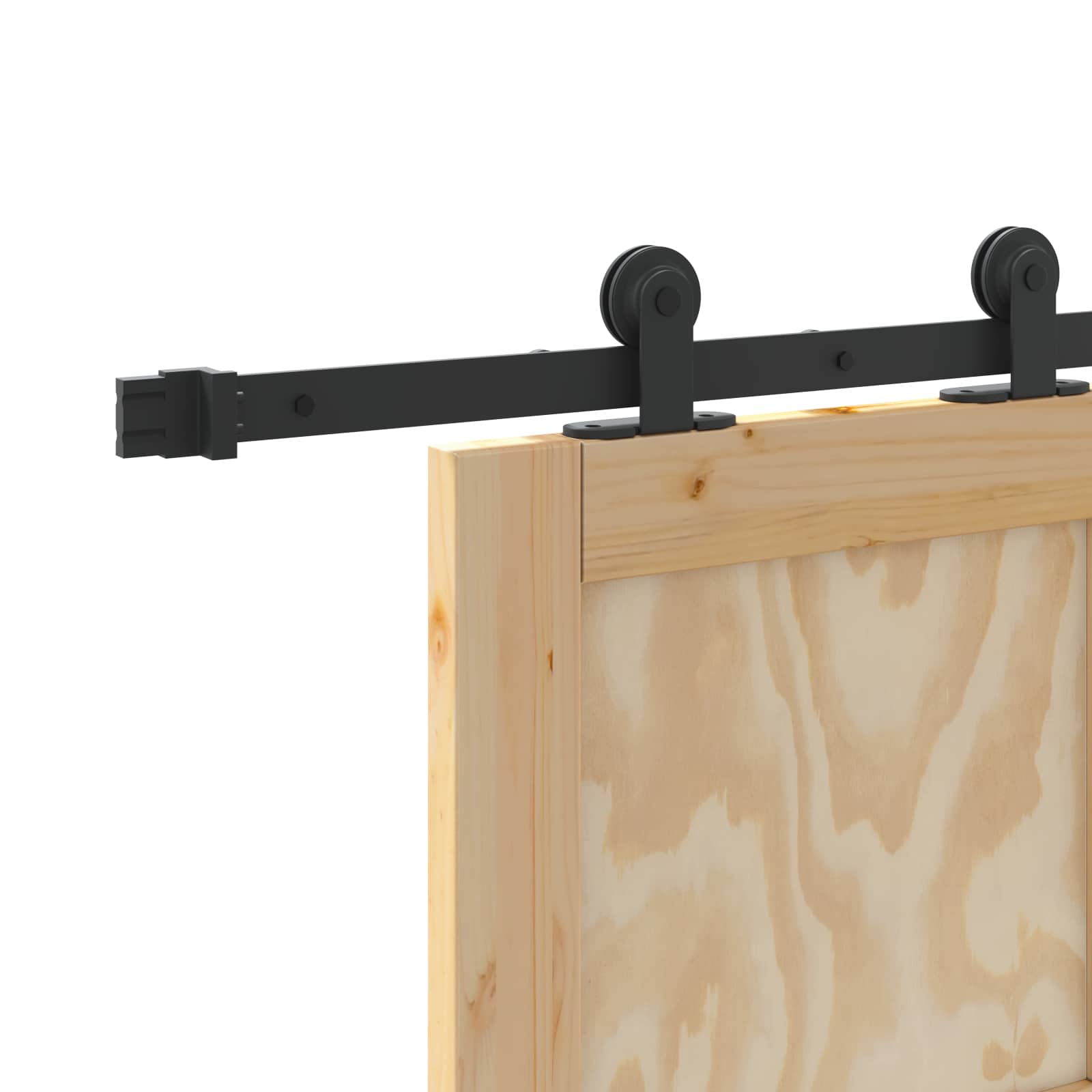 Schiebetür Natürlich und Schwarz 86 x 211 cm