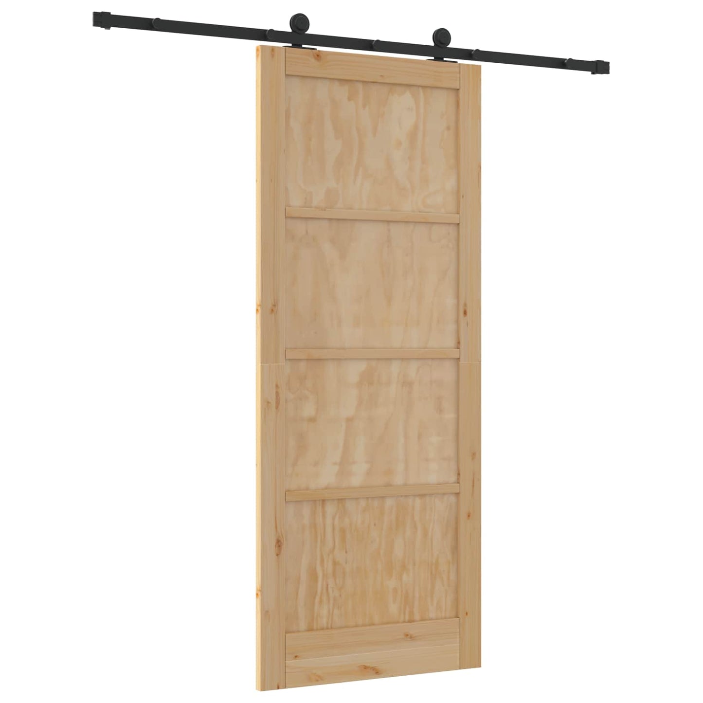 Schiebetür Natürlich und Schwarz 86 x 211 cm
