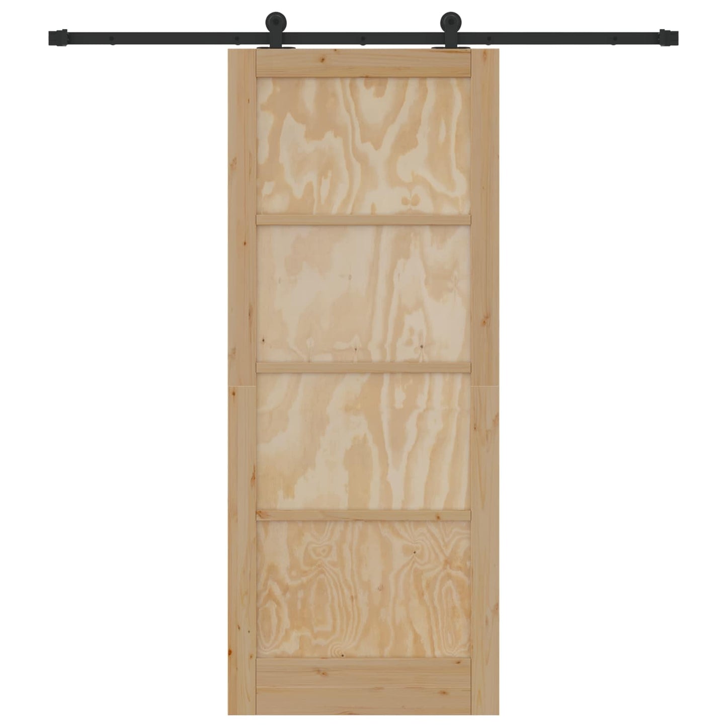 Schiebetür Natürlich und Schwarz 86 x 211 cm
