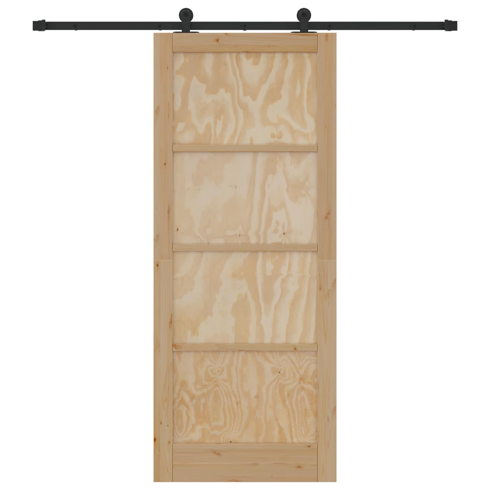 Schiebetür Natürlich und Schwarz 86 x 211 cm