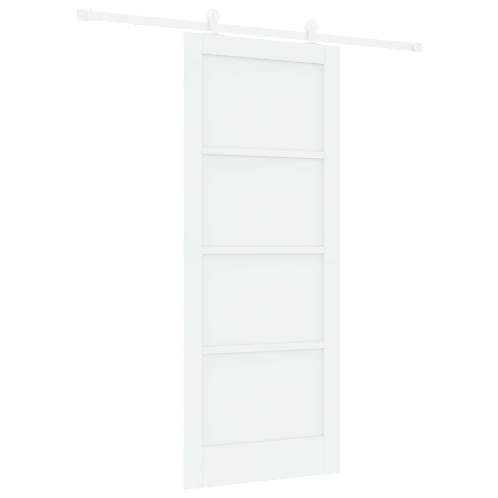 Schiebetür Weiß 83 x 202 cm Massives Kiefernholz