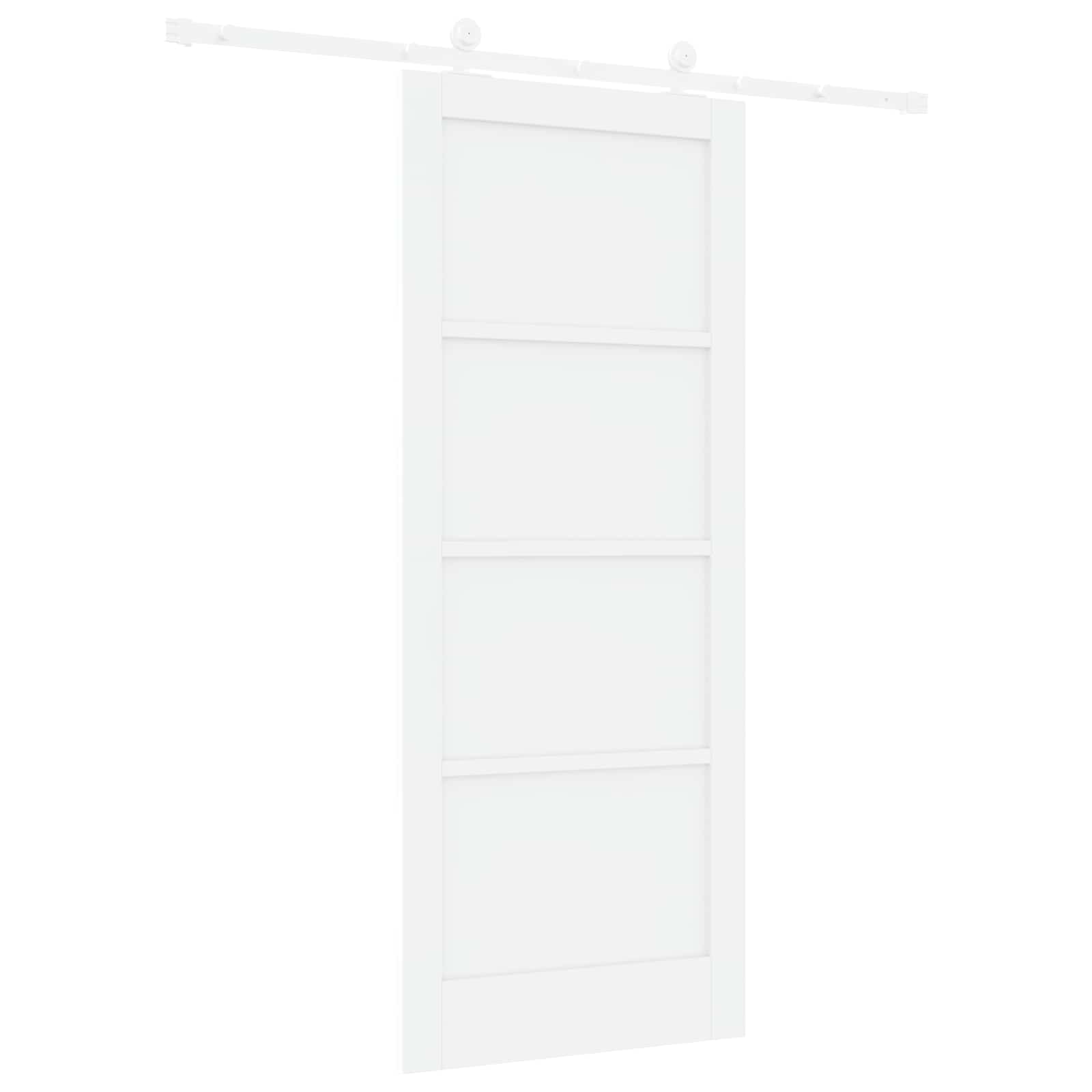 Schiebetür Weiß 83 x 202 cm Massives Kiefernholz