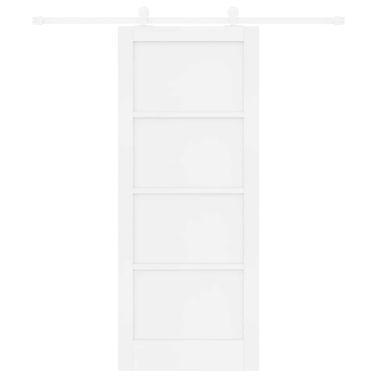 Schiebetür Weiß 83 x 202 cm Massives Kiefernholz