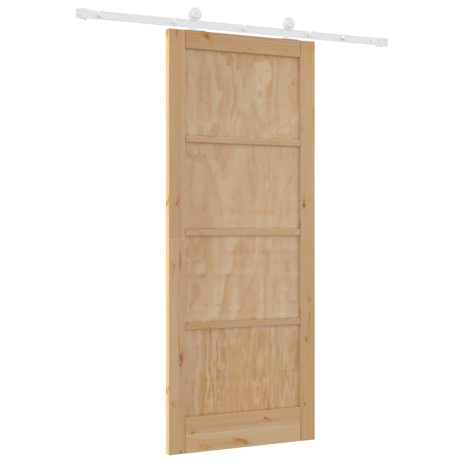 Schiebetür Natürlich und Weiß 86 x 211 cm Massives Kiefernholz